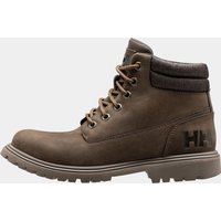 Brown Helly Hansen waterproof boots with lace-up front, padded collar, and rugged sole.