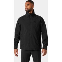 Grey Helly Hansen men's racing jacket with high collar, zip closure, and subtle logo on chest.