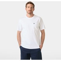 White Helly Hansen men's Hudson T-shirt, size 2XL, with small logo on chest, short sleeves, crew neck.