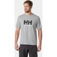 Grey Helly Hansen Men's Logo T-shirt 3.0, size S, with large black "HH" logo on chest, short sleeves, crew neck.