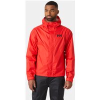 Red Helly Hansen men's Loke Jacket 2.0 with hood, front zipper, and HH logo on chest, size L.
