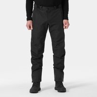 Black Helly Hansen 3L shell trousers, men's 2XL, with adjustable waist and reinforced knees, worn by a standing model.