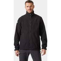 Black Helly Hansen softshell jacket, athletic cut, full zip, high collar, long sleeves, size 2XL.