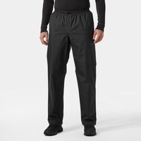 Black Helly Hansen men's rain pants, 2XL, with elastic waistband and straight legs.