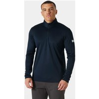 Navy Helly Hansen men's half-zip pullover, long sleeves, lightweight fabric, size XL, with logo on left sleeve.