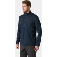 Navy Helly Hansen men's half zip fleece with high collar and long sleeves, size M.