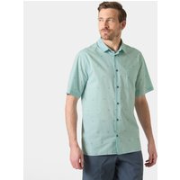 Blue Helly Hansen men's short sleeve shirt, button-up, 2XL, featuring a classic collar and subtle patterned design.
