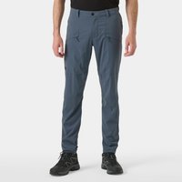 Blue Helly Hansen men's lightweight trousers with zippered pockets and button closure, shown in size S.