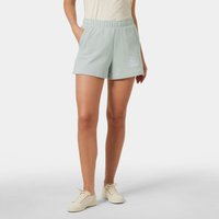 Green Helly Hansen women’s sweat shorts, elastic waistband, side pockets, small logo on left leg, size S.