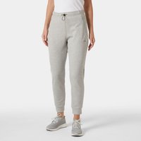 Grey Helly Hansen women’s tracksuit bottoms, elastic waistband, drawstring, tapered leg, side pockets, size M.