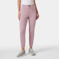 Purple Helly Hansen women’s tracksuit bottoms, elastic waistband, drawstring, tapered legs, size L.