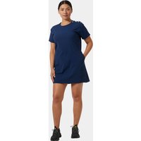 Blue Helly Hansen short sleeve dress, knee-length, with a round neckline and side pockets, size XS.