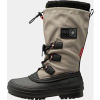 Grey Helly Hansen women's Arctic Patrol winter boots with black rubber sole, lace-up front, and fleece lining.