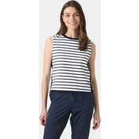 White and navy striped sleeveless summer top, crew neck, relaxed fit, Helly Hansen Women's Capri, size XL.