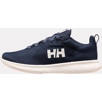 Navy Helly Hansen women's sneaker with white sole, mesh upper, and "HH" logo on the side.