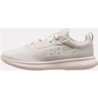 White Helly Hansen women's sneakers with mesh upper, lace-up closure, and embossed logo on the side.