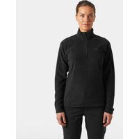Black Helly Hansen women's fleece, 1/2 zip, long sleeves, high collar, size 2XL.
