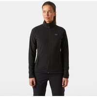Black Helly Hansen women's fleece jacket, full zip, high collar, long sleeves, medium size.