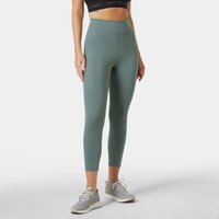 Green Helly Hansen women's leggings, XS, with high waist and ankle length, worn with gray sneakers.