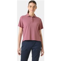 Pink Helly Hansen women's polo shirt, short sleeves, collared, lightweight fabric, size L.