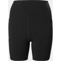 Grey Helly Hansen women's short leggings, mid-rise, with flat seams and a smooth finish, size M.