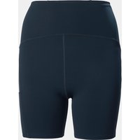 Navy Helly Hansen women's short leggings with high waist and sleek design, size L.