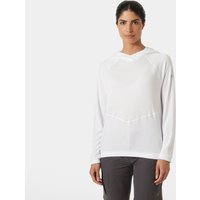 White Helly Hansen Women's Inshore Hoodie 2.0 with long sleeves, hood, and subtle front design, size L.