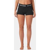 Black Helly Hansen women's base layer boxers, LIFA® Merino fabric, elastic waistband, size XL.