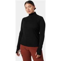 Black Helly Hansen women's LIFA® Tech Lite 1/2 zip T-shirt with high collar and long sleeves, size L.