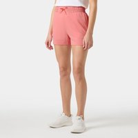 Pink Helly Hansen women's shorts with elastic waistband, drawstring, and side pockets, size M.