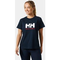 Navy Helly Hansen Women's Logo T-shirt 3.0, size 4XL, with large white "HH" logo and red "Helly Hansen" text on chest.