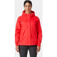 Red Helly Hansen women's Loke Jacket 2.0, XL, with hood, front zipper, and adjustable cuffs.
