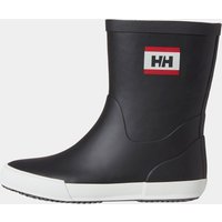 Black Helly Hansen women's wellies with white soles and HH logo on the side.