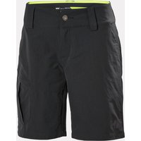 Black Helly Hansen women's cargo shorts with quick-dry fabric, belt loops, and side pockets, size 31.