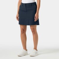 Navy Helly Hansen women's quick dry skort with belt loops, front pleats, and side pockets.