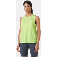 Green Helly Hansen women's tank top, sleeveless, lightweight fabric, round neckline, relaxed fit, size L.