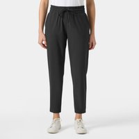 Black Helly Hansen women's Thalia pants, size L, with elastic waistband, drawstring, and tapered legs.