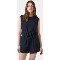Navy Helly Hansen women's romper, sleeveless with a cinched waist and relaxed fit, size XL.
