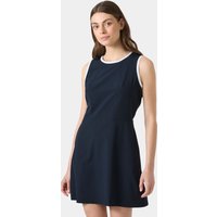 Navy sleeveless dress by Helly Hansen, fitted waist, round neckline, knee-length, size XL.