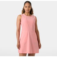 Pink Helly Hansen sleeveless dress, knee-length, with a fitted waist and round neckline, size small.