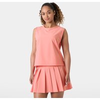 Pink Helly Hansen women's Thalia tank top, sleeveless, loose fit, XL size, paired with matching pleated skirt.
