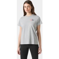 Gray Helly Hansen women's T-shirt with The Ocean Race logo on chest, short sleeves, crew neck, size M.