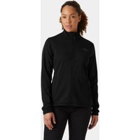 Black Helly Hansen women's fleece jacket, medium size, with high collar and full zip front.