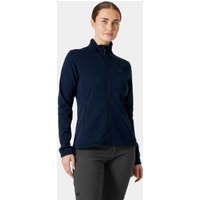 Navy Helly Hansen women's fleece jacket, full zip, high collar, long sleeves, size small.