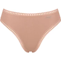 High-waisted briefs in soft pink with lace trim, part of Sloggi GO Crush set of three.