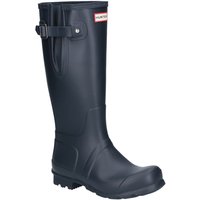 Navy Hunter Original men's wellies, UK 9, with side adjustable buckle and textured sole.