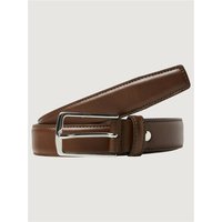 Brown leather Jack & Jones Christopher Belt, XL, with silver buckle and smooth finish.