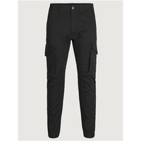 Black Jack & Jones Junior cargo pants, 14Y, with side pockets, button closure, and straight leg design.