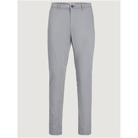 Grey Jack & Jones Marco Bowie chinos, slim fit, button closure, belt loops, side and back pockets, 34L length.