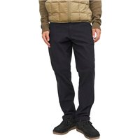 Black Jack & Jones Marco men's chino pants, cotton fabric, straight fit, worn with a beige jacket and black shoes.